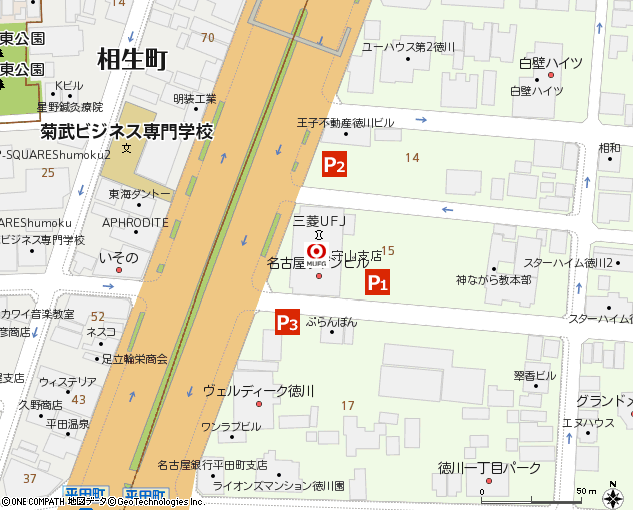 守山支店付近の地図